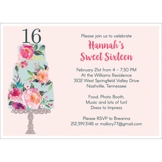 Floral Cake Invitations